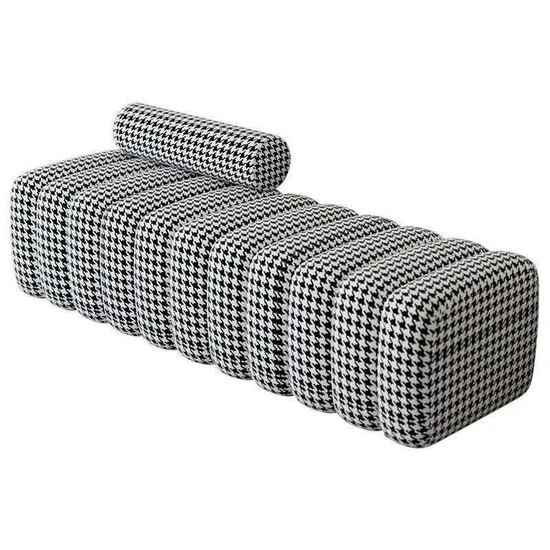 KIMLUD, Creative Shoe Bench Entrance Changing Shoe Stool Sofa Stool Bed End Stool Cloakroom Stool Bench 60/80/100cm Length Seat, Grid 80-40-43cm / China, KIMLUD Womens Clothes