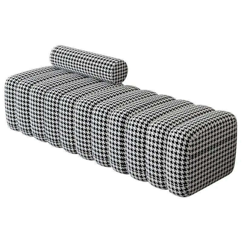 KIMLUD, Creative Sofa Stool Light Luxury Shoe Stool Clothing Store Rest Long Bench Living Room Rectangular Sofa Stool Bed End Stool, Grid 100-40-43cm / China, KIMLUD Womens Clothes