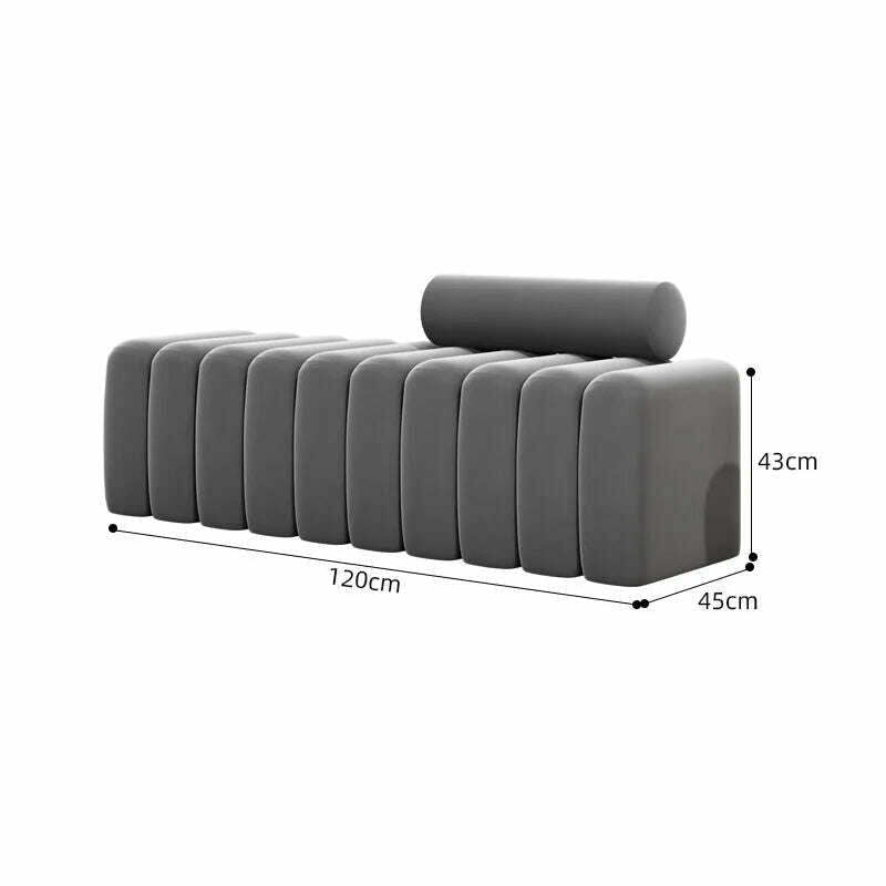 KIMLUD, Creative Sofa Stool Light Luxury Shoe Stool Clothing Store Rest Long Bench Living Room Rectangular Sofa Stool Bed End Stool, gray120-40-43cm / China, KIMLUD Womens Clothes