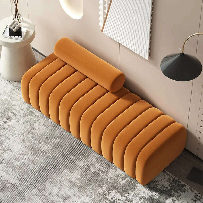 KIMLUD, Creative Sofa Stool Light Luxury Shoe Stool Clothing Store Rest Long Bench Living Room Rectangular Sofa Stool Bed End Stool, KIMLUD Womens Clothes