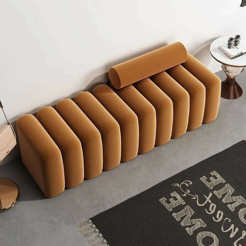 KIMLUD, Creative Sofa Stool Light Luxury Shoe Stool Clothing Store Rest Long Bench Living Room Rectangular Sofa Stool Bed End Stool, KIMLUD Womens Clothes