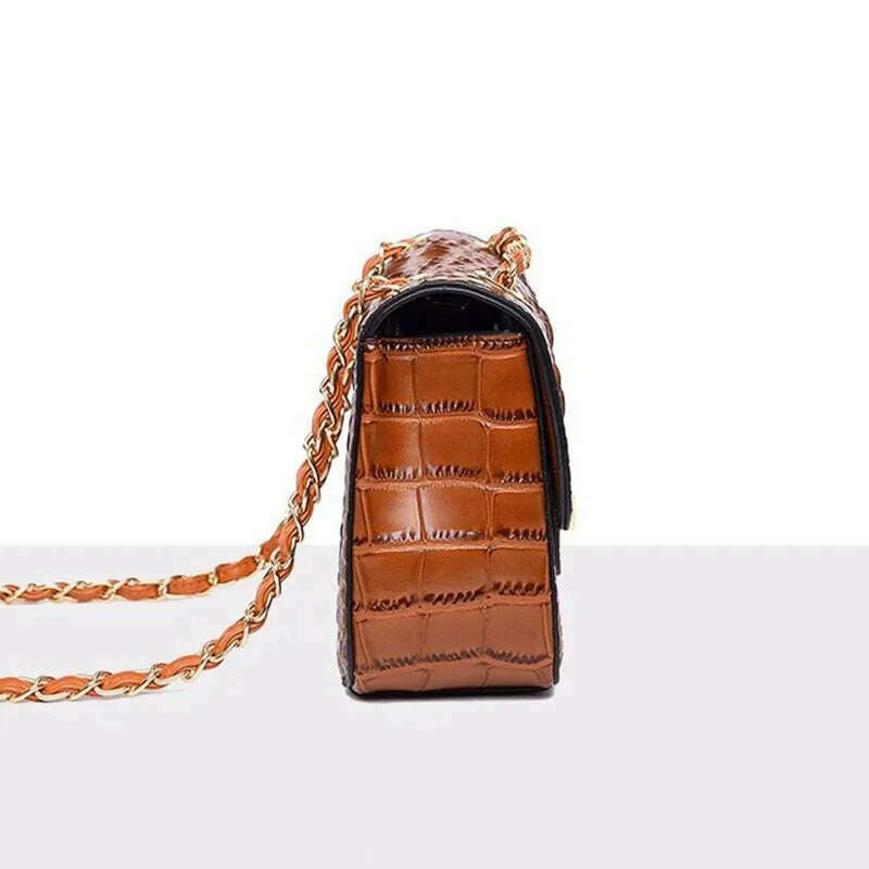 KIMLUD, Crocodile Handbag Chain Crossbody Bags for Women 2023 Luxury Brand Leather Shoulder Bag Female Fashion Trend Designer Handbags, KIMLUD Womens Clothes