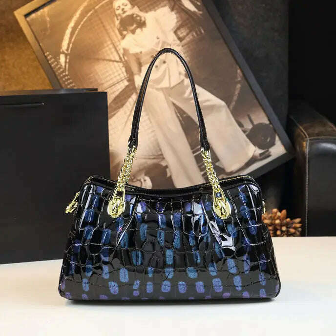 KIMLUD, Crocodile Pattern Leather Women's Handbags Luxury Fashion Large Capacity Lady Underarm Tote Bag Shoulder Messenger Bags 2023 New, KIMLUD Women's Clothes
