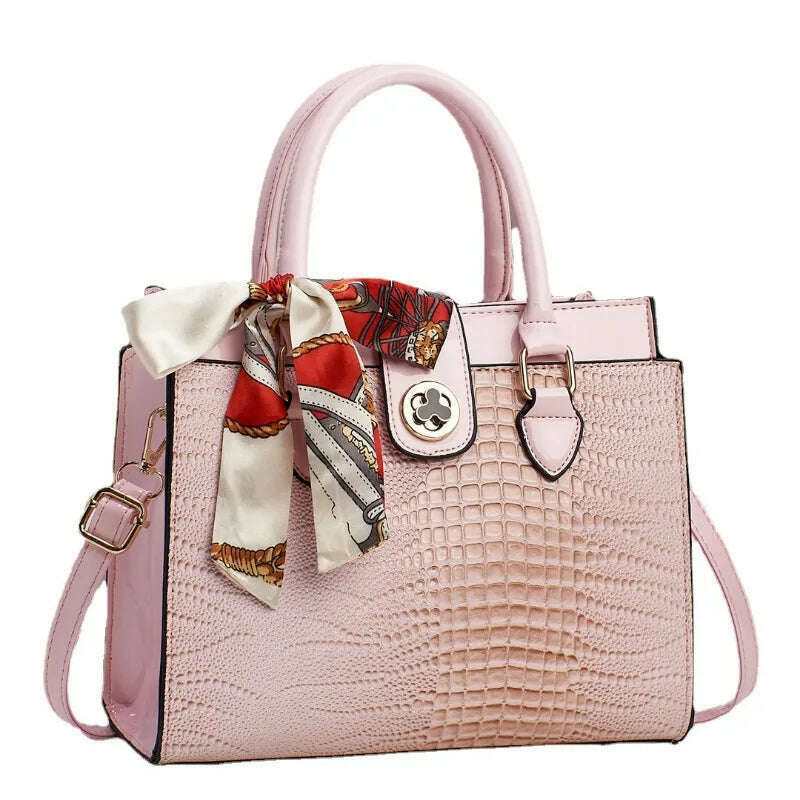 KIMLUD, Crocodile Pattern Texture PU Crossbody Bags Light Luxury High-quality Women's Handbag Fashion Versatile Commuting Shoulder Bag, KIMLUD Womens Clothes