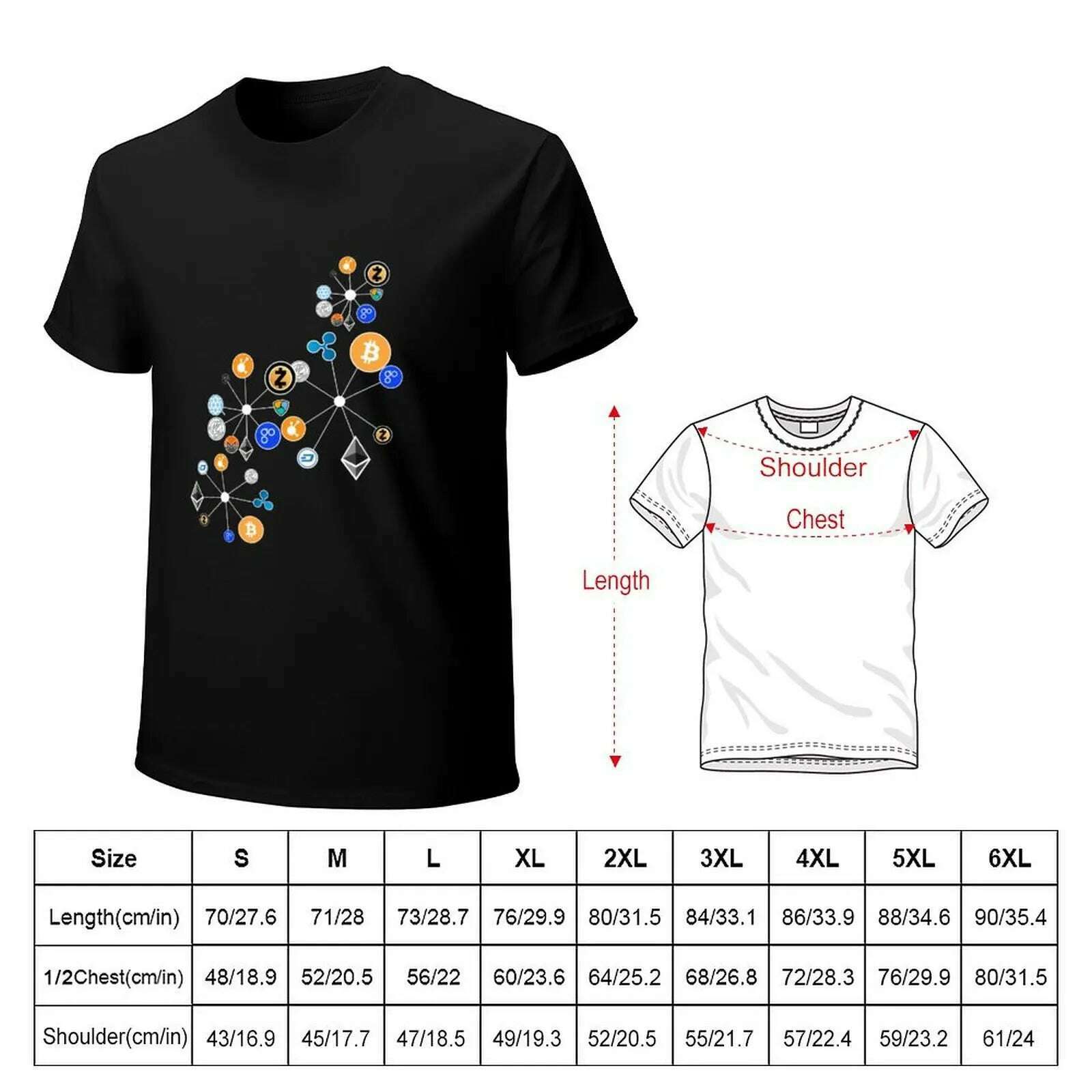 KIMLUD, Cryptocurrency t-shirt. Digital currency art T-Shirt boys animal print quick-drying mens graphic t-shirts anime, KIMLUD Womens Clothes