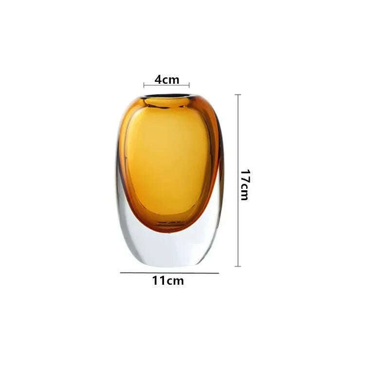 Crystal Glass Flower Circular Thickness Transparency Terrarium Flowerpot Flower Vase Floral Accessories Home Decoration - KIMLUD