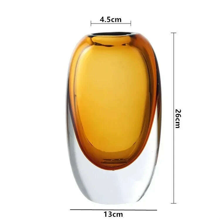 Crystal Glass Flower Circular Thickness Transparency Terrarium Flowerpot Flower Vase Floral Accessories Home Decoration - KIMLUD
