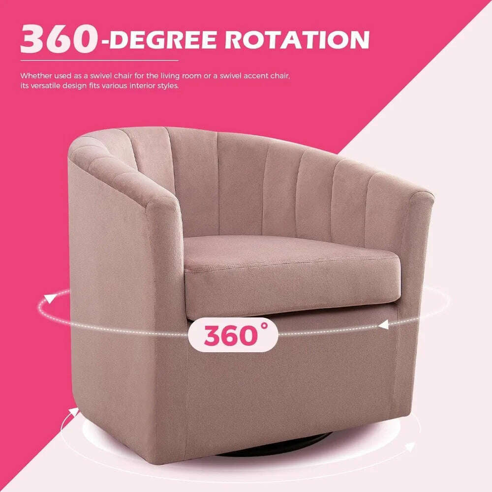 KIMLUD, Curved Barrel Chairs Upholstered Comfy Single Sofa Chairs Modern Home Corner Barrel Chair Living Room, Bedroom (Pink Set of 2), KIMLUD Womens Clothes