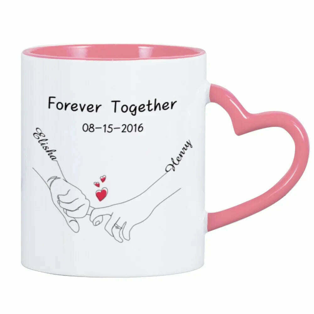 KIMLUD, Custom Photo Coffee Mug for Boyfriend Forever Together Tea Cup Anniversary Sweet Gift Ceramics Mug for Valentine's Day Present, KIMLUD Women's Clothes