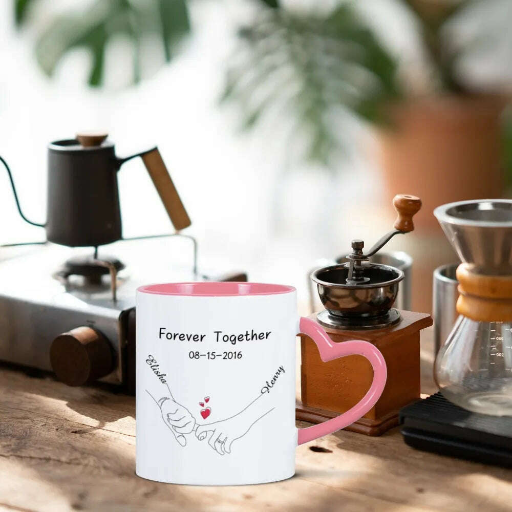 Custom Photo Coffee Mug for Boyfriend Forever Together Tea Cup Anniversary Sweet Gift Ceramics Mug for Valentine's Day Present - KIMLUD