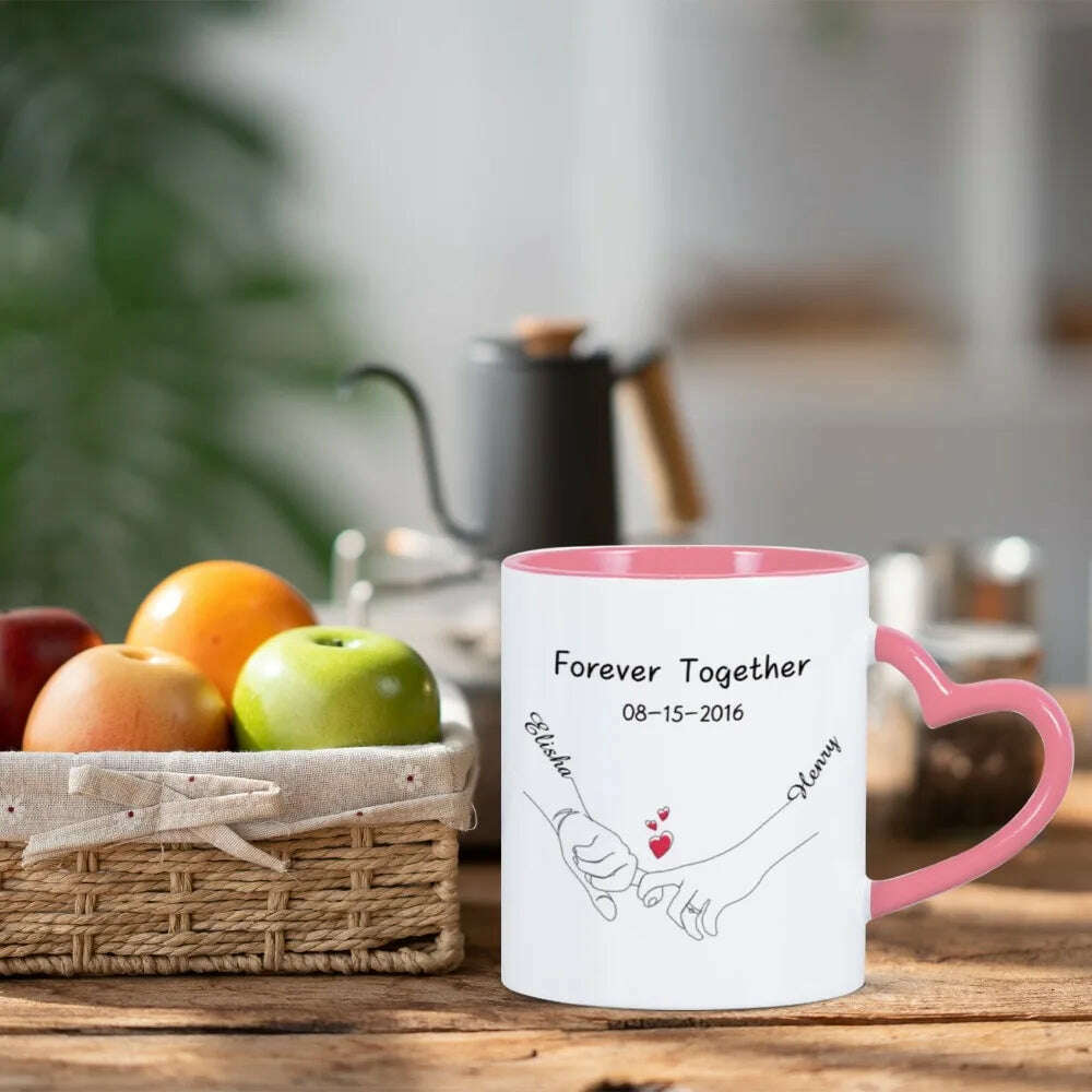 Custom Photo Coffee Mug for Boyfriend Forever Together Tea Cup Anniversary Sweet Gift Ceramics Mug for Valentine's Day Present - KIMLUD
