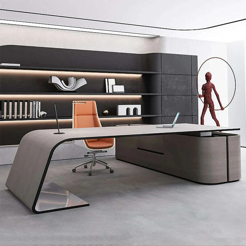 custom.Senior Lacquer Desk Designer High-end President Table Fashion White Manager in Charge of Big Class Desk