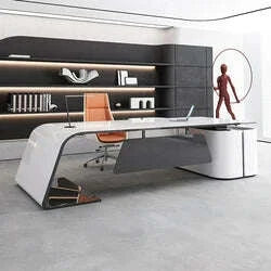 custom.Senior Lacquer Desk Designer High-end President Table Fashion White Manager in Charge of Big Class Desk