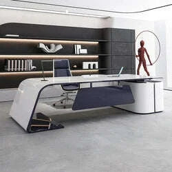 custom.Senior Lacquer Desk Designer High-end President Table Fashion White Manager in Charge of Big Class Desk
