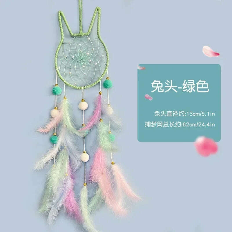 KIMLUD, Cute Dream Catcher To Hang Home Decoration Star Moon Dreamcatcher Feather Ornaments Wall Hanging Interior Kid Room House Decor, KIMLUD Womens Clothes