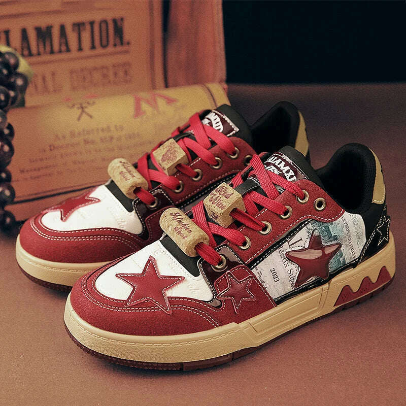 KIMLUD, CYYTL Mens Shoes Casual Sneakers Leather Summer Outdoor Sports Running Platform Skateboard Tennis Designer Luxury Work Loafers, jiu Red FX05 / 39, KIMLUD APPAREL - Womens Clothes