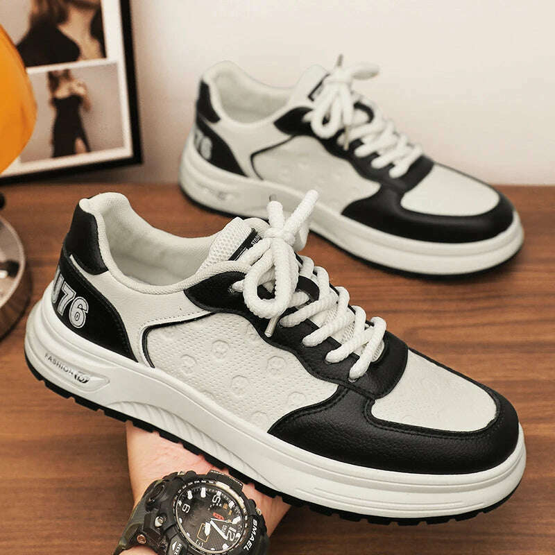 KIMLUD, CYYTL Mens Shoes Casual Sneakers Leather Summer Outdoor Sports Running Platform Skateboard Tennis Designer Luxury Work Loafers, Beige Black Q3-06 / 39, KIMLUD APPAREL - Womens Clothes
