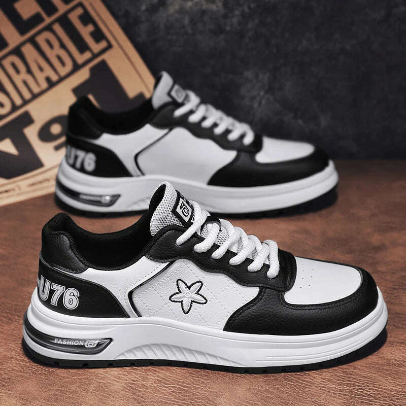 KIMLUD, CYYTL Mens Shoes Casual Sneakers Leather Summer Outdoor Sports Running Platform Skateboard Tennis Designer Luxury Work Loafers, White Black Q3-05 / 39, KIMLUD APPAREL - Womens Clothes