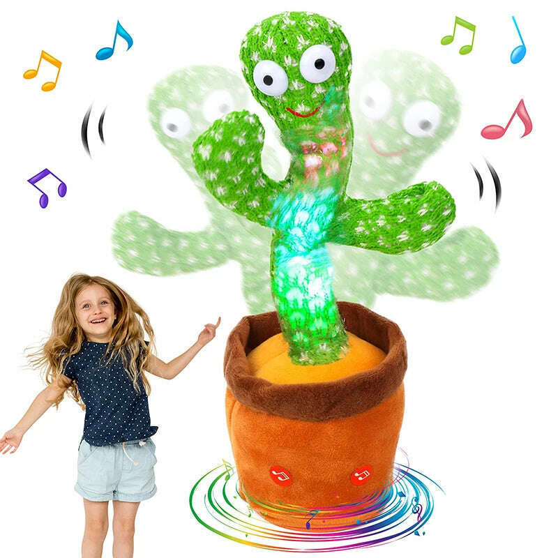 KIMLUD, Dancing Cactus 120 Song Speaker Talking Usb Battery Voice Repeat Plush Cactu Dancer Toy Talk Plushie Stuffed Toys For Kids Gift, KIMLUD Womens Clothes