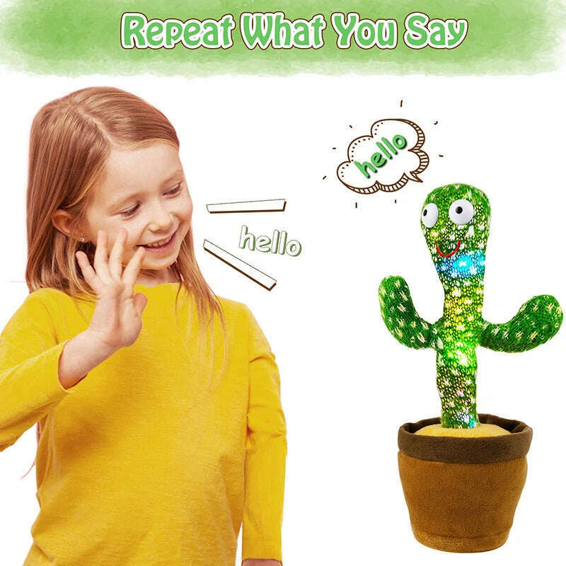 KIMLUD, Dancing Cactus 120 Song Speaker Talking Usb Battery Voice Repeat Plush Cactu Dancer Toy Talk Plushie Stuffed Toys For Kids Gift, KIMLUD Womens Clothes
