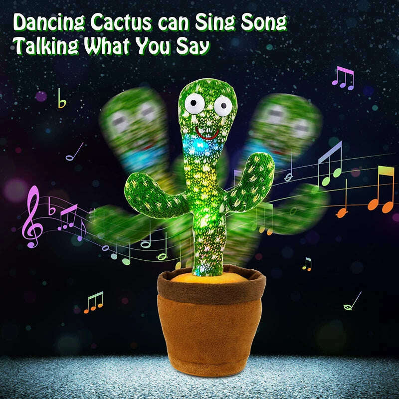 KIMLUD, Dancing Cactus 120 Song Speaker Talking Usb Battery Voice Repeat Plush Cactu Dancer Toy Talk Plushie Stuffed Toys For Kids Gift, KIMLUD Womens Clothes