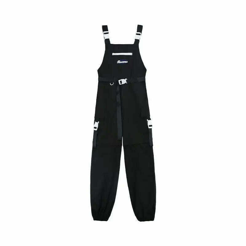 KIMLUD, Dark Gothic Techwear Women Cargo Pants Harajuku Streetwear Black High Waist Trousers Female Mall Goth Emo Detachable Shorts 2023, Black / S, KIMLUD Women's Clothes