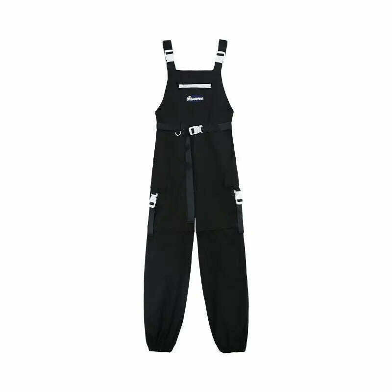 Dark Gothic Techwear Women Cargo Pants Harajuku Streetwear Black High Waist Trousers Female Mall Goth Emo Detachable Shorts 2023 - KIMLUD