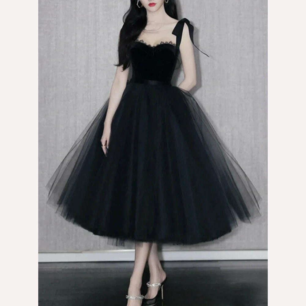 KIMLUD, DEAT Elegant Dress Lace Spliced Camisole Trendy Sleeveless Solid Color Women's Party Dresses 2024 Spring New Fashion 15C49, Black / M, KIMLUD APPAREL - Womens Clothes