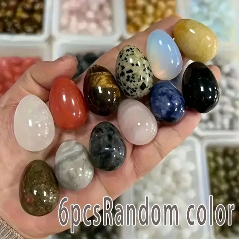 Decorative Stone Egg Set 12-Piece Crystal Clear | KIMLUD