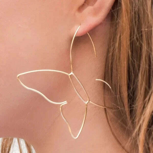 KIMLUD, Delysia King Trendy Wedding Women Big Butterfly Earrings 2021 Elegant Temperament Jewellery Gift Just You Yourself, gold, KIMLUD APPAREL - Womens Clothes