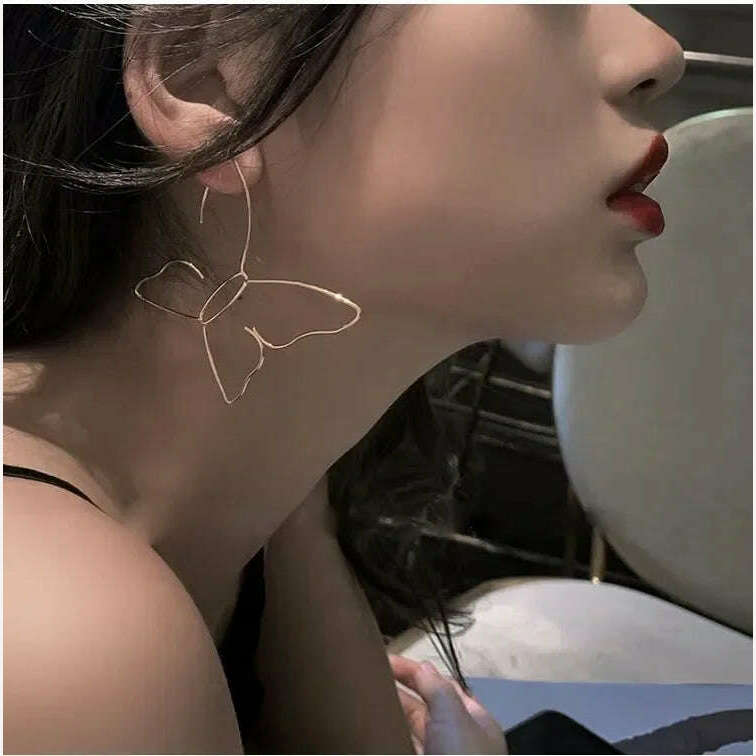 KIMLUD, Delysia King Trendy Wedding Women Big Butterfly Earrings 2021 Elegant Temperament Jewellery Gift Just You Yourself, KIMLUD Womens Clothes