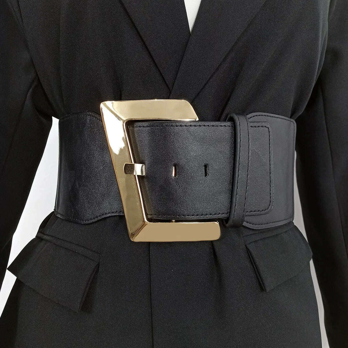 KIMLUD, Designer Belts For Women High Quality Wide Stretch Cummerbunds Black Waist Corset Belt Female Plus Size Waistband White, KIMLUD Womens Clothes