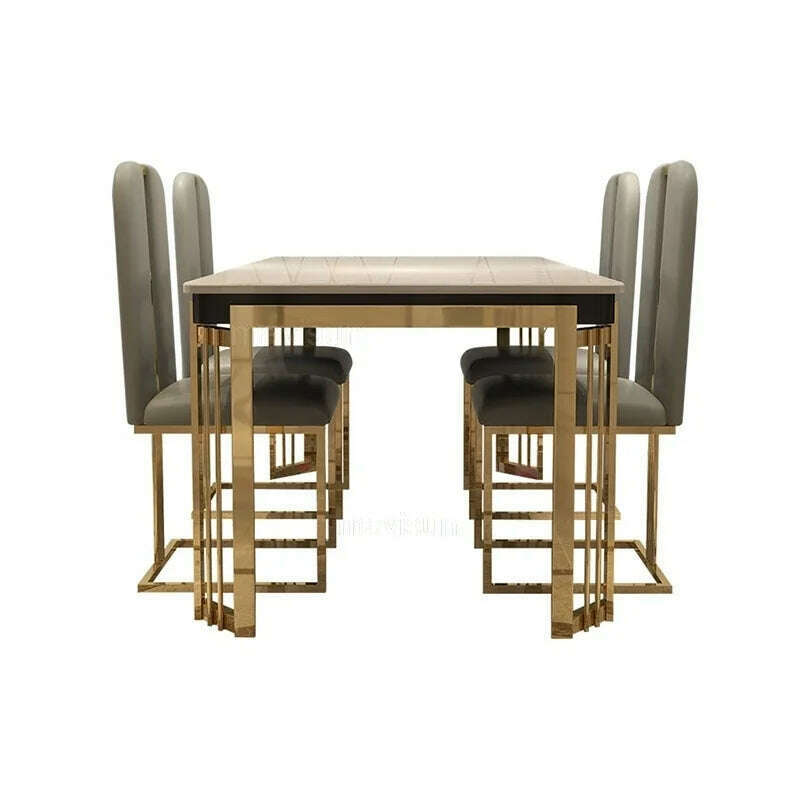KIMLUD, Designer Nordic Versatile Luxury Dinning Table New Modern Rectangular Dining Table Reception Mesas De Jantar Salon Furniture, KIMLUD Womens Clothes