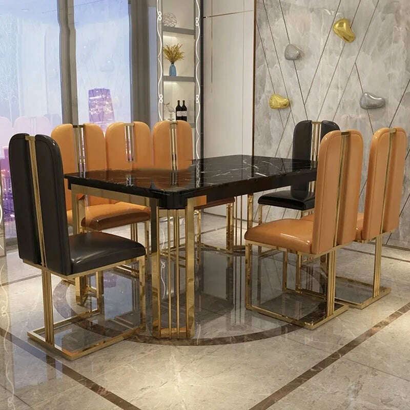 KIMLUD, Designer Nordic Versatile Luxury Dinning Table New Modern Rectangular Dining Table Reception Mesas De Jantar Salon Furniture, KIMLUD Womens Clothes