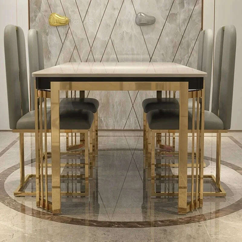 KIMLUD, Designer Nordic Versatile Luxury Dinning Table New Modern Rectangular Dining Table Reception Mesas De Jantar Salon Furniture, KIMLUD Womens Clothes