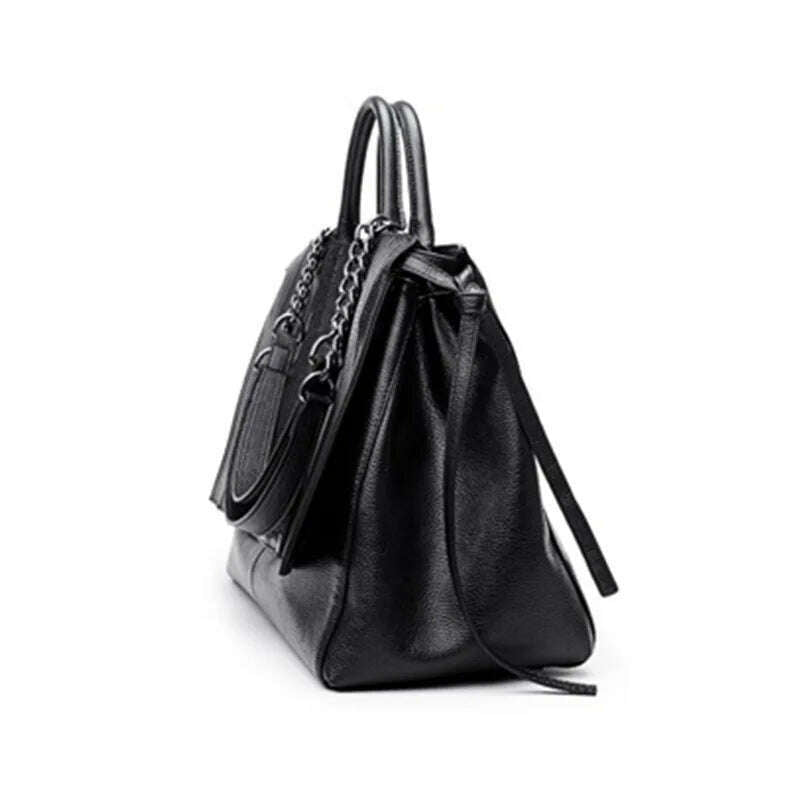 KIMLUD, Designer Women's Handbag Luxury Crocodile Pattern Handbag Chain Women's Shoulder Bag Black Business Tote Bag, KIMLUD Womens Clothes