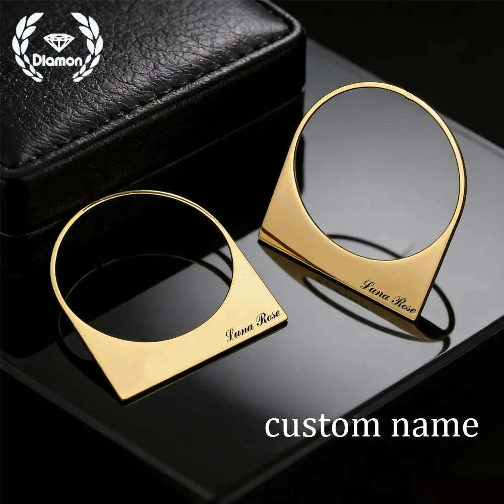 Diamon Custom Name African Large Hoop Earring Gold Color Stainless Steel Earrings Middle East Dubai Women Jewelry Handmade Gift