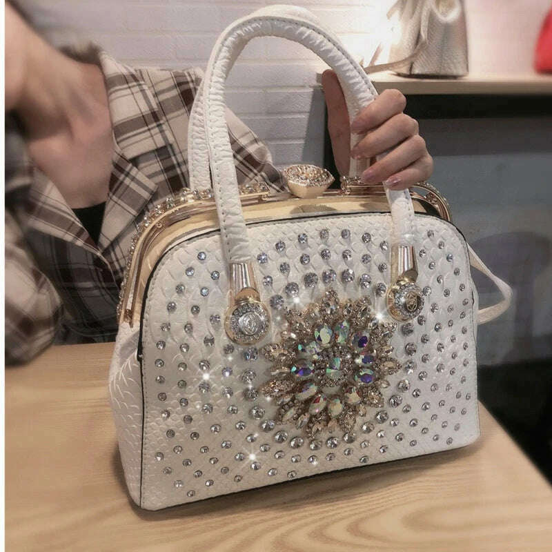 KIMLUD, Diamond Ladies Luxury Handbag Leather Famous Designer Women Shoulder Bag 2022 New Clutch Crossbody Bags For Sac A Main Femme 021, KIMLUD Womens Clothes