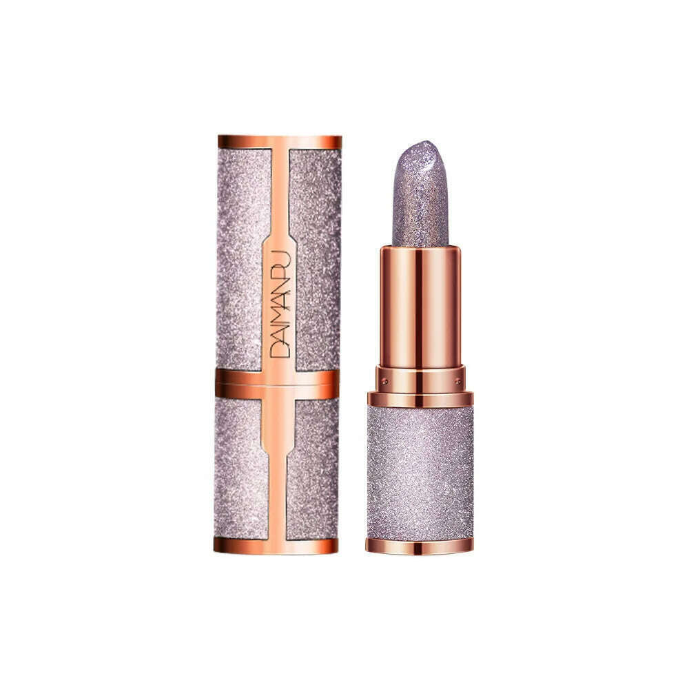 KIMLUD, Diamonds Glitter Lipstick Waterproof Long Lasting Temperature Change Matte Shiny Lipsticks Non Stick Lip Tint Makeup Cosmetics, 03, KIMLUD Womens Clothes