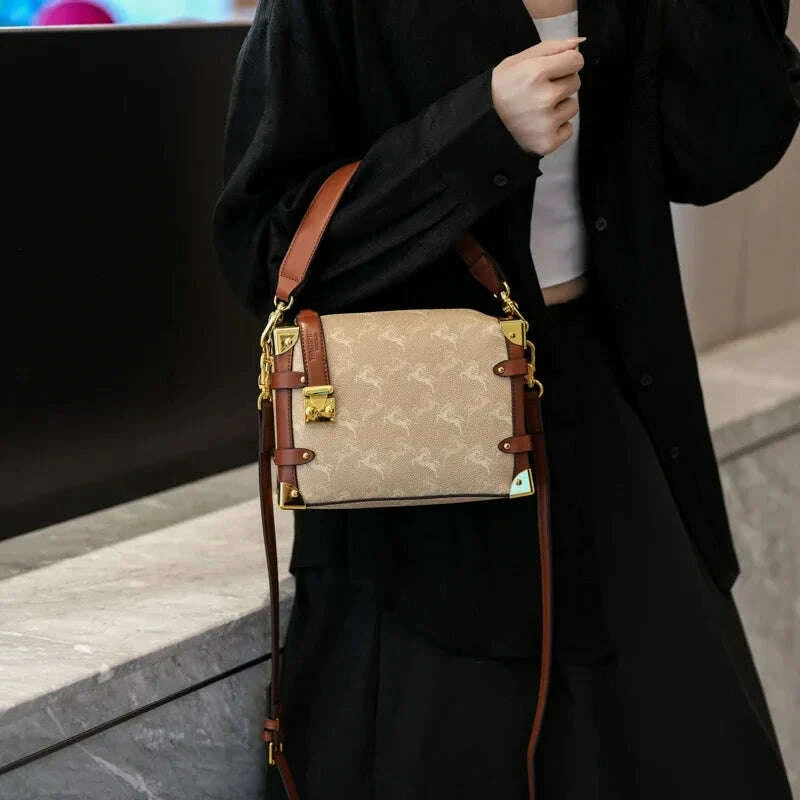 Diaper Bag Trendy Textured Leather Satchel Elegant Crossbody Bag For Women Stylish Vintage Designer Tote