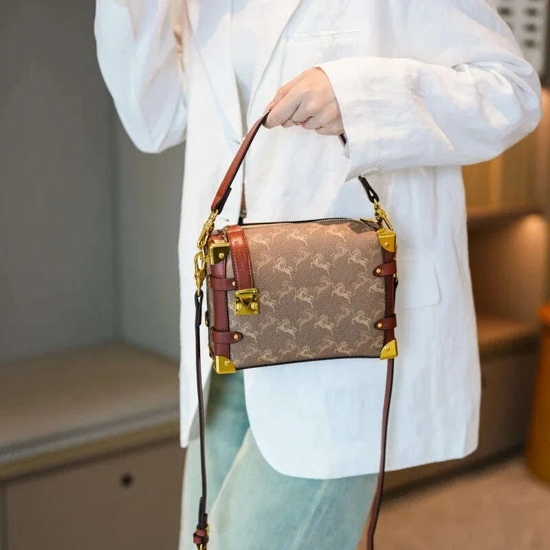 Diaper Bag Trendy Textured Leather Satchel Elegant Crossbody Bag For Women Stylish Vintage Designer Tote