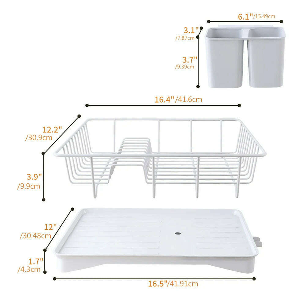 KIMLUD, Dish Bowl Drainer Storage Rack Double-layer Kitchen Sink Dish Drainer Drying Rack Organizer HomeCounter Tableware Organizer, KIMLUD Womens Clothes