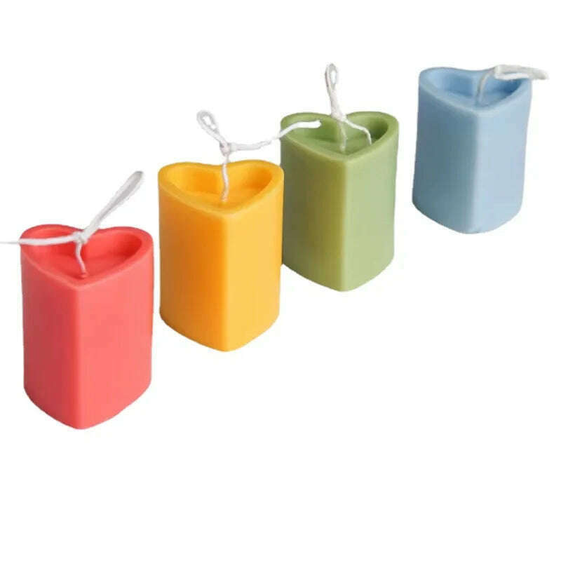 DIY Love Heart Candle Mould Acrylic Transparent Plastic Aromatherapy Molds for Candle Making Wax Not sticky Wedding friend gifts - KIMLUD
