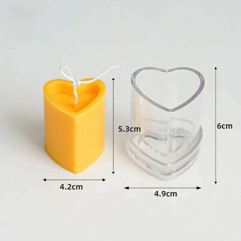 KIMLUD, DIY Love Heart Candle Mould Acrylic Transparent Plastic Aromatherapy Molds for Candle Making Wax Not sticky Wedding friend gifts, 1 Mold, KIMLUD Womens Clothes