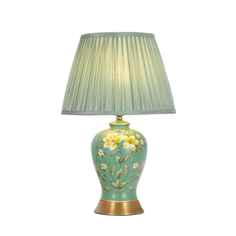 KIMLUD, DLMH Chinese Style Ceramics Table Lamp LED Creative Touch Dimmable Simple Bedside Desk Light For Home Living Room Bedroom, As Picture / China / US Plug|Touch Dimmable, KIMLUD APPAREL - Womens Clothes