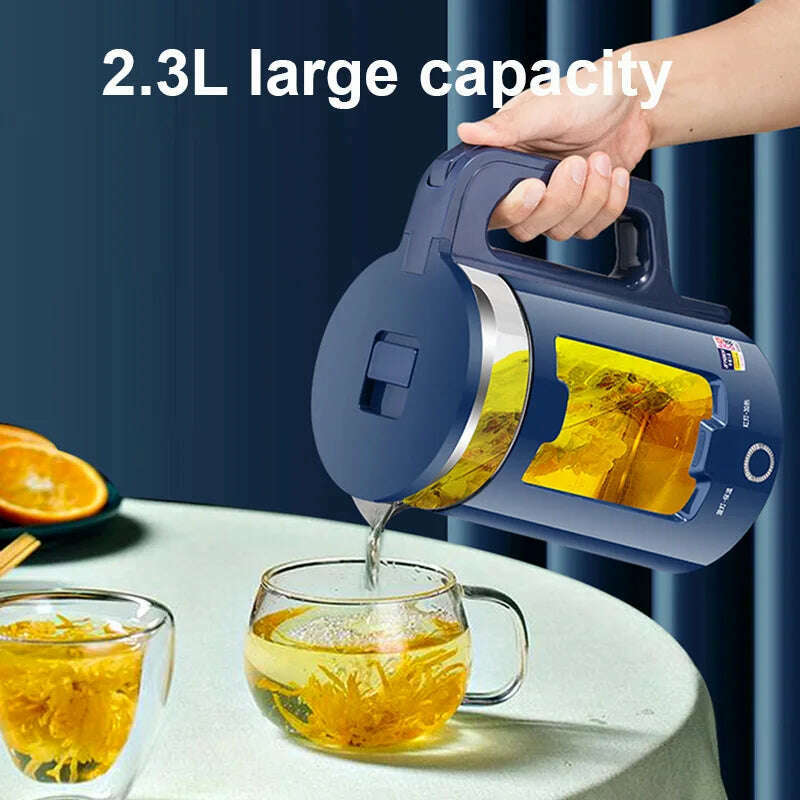DMWD 2.2L Electric Kettle Quick Heating Hot Water Boiling Teapot Glass Blue Light Heater Pot Boiler Auto-Power Off Cooker 220V - KIMLUD
