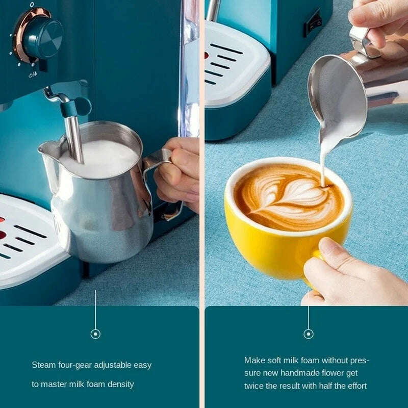 KIMLUD, Donlim  Espresso 20bar Coffee Machine Semi Automatic Cafe Powder Cappuccino Electric Maker DL-KF5400  220V Cappuccino, KIMLUD Womens Clothes