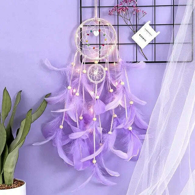 KIMLUD, dream catcher decor for home nordic decoration home kids room decoration wind chimes dream catchers hanging dreamcatcher new, DWithlight, KIMLUD Womens Clothes