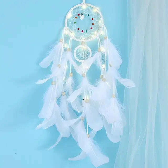 KIMLUD, dream catcher decor for home nordic decoration home kids room decoration wind chimes dream catchers hanging dreamcatcher new, HWithlight, KIMLUD Womens Clothes
