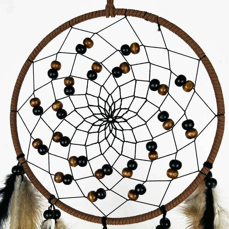 KIMLUD, Dream Catcher Feather Wind Chime Hand Woven Crafts Outdoor Garden Bedroom Hanging Ornaments Birthday Christmas Gifts Home Decor, KIMLUD Womens Clothes